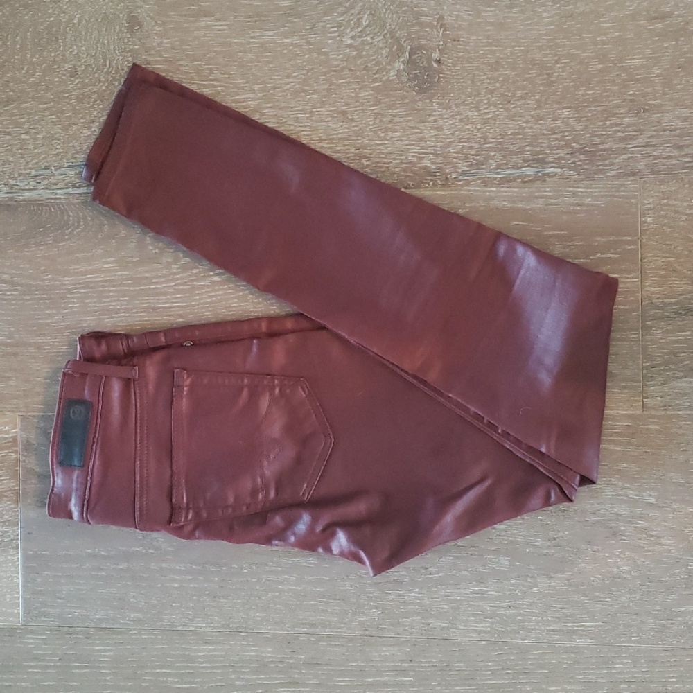 AG The Farrah skinny ankle leather jeans